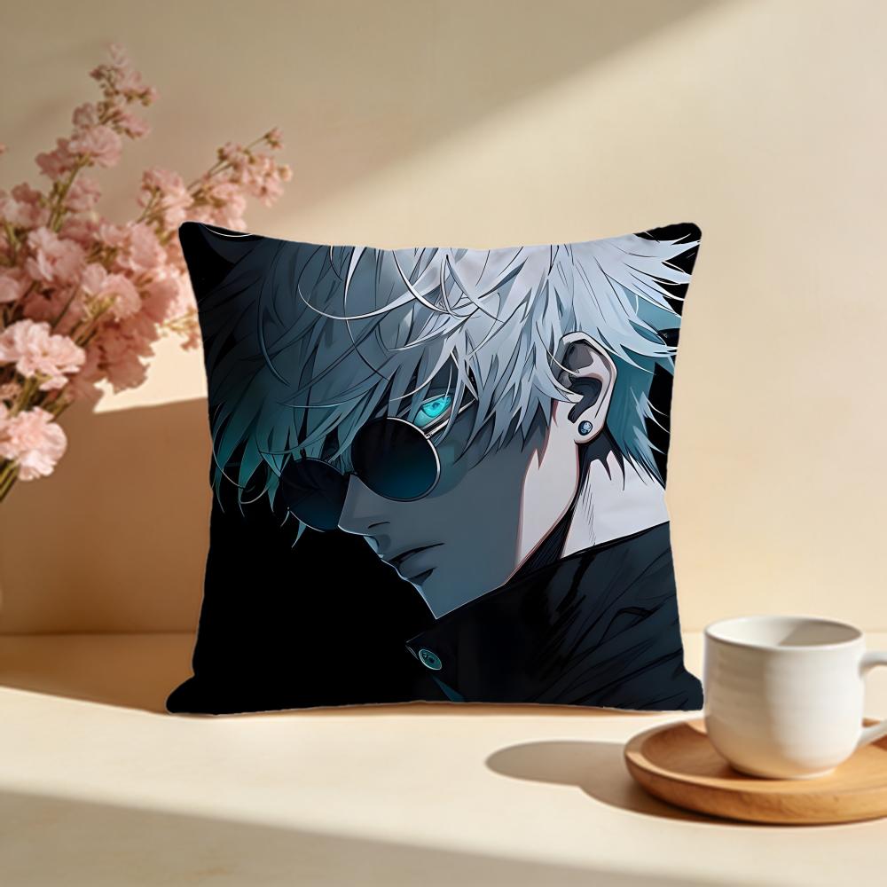 Fashion JJujutsu Kaisenes Cushion Cover Stylish Washable Pillow Cover Ideal for Couch Bedroom Car Decoration