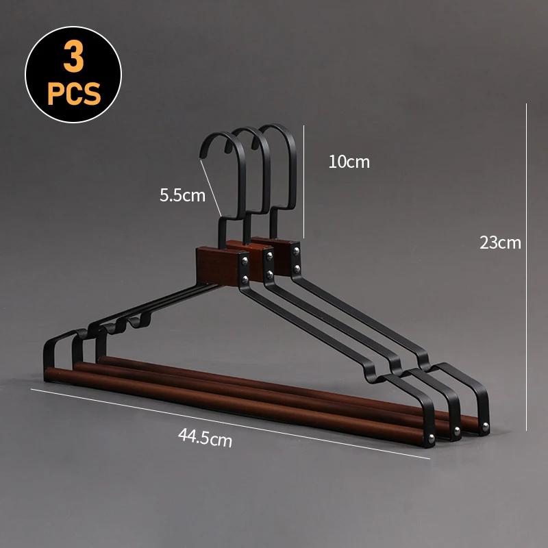 Wooden Coat Pants Hanger Luxury Durable Metal Wood Suit Hanger with 360° Swivel Hook Household Wardrobe Clothes Organizer