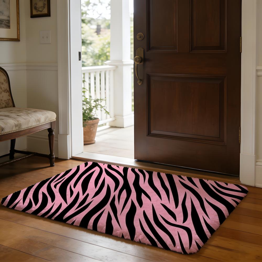 New Fashion Leopard Print Diy Girls Floor Mat Soft Flannel Absorbent Mat Non-Slip Rug Home Bedroom Bathroom