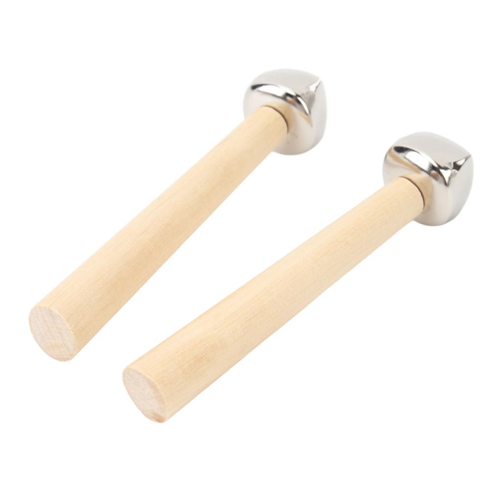 2 SZT. Dzwonki ręczne Orffa Żelazna główka Drewniany dzwonek perkusyjny Instrument muzyczny Zabawka dla dzieci Wczesny