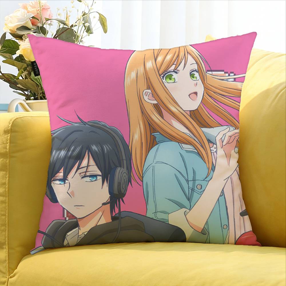 My Love Story With Yamada-Kun At Lv999 Various Sizes Square Pillow Case For Car Home Bedchamber Decor
