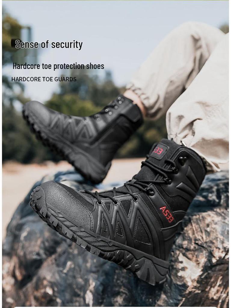 Men’s Tactical High-Top Combat Boots - Non-Slip, Wear-Resistant Outdoor Training Footwear