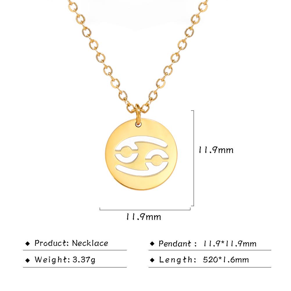 Rustfritt stål Stjerne Stjernetegn Halskjeder 12 Constellation Choker Anheng Væren Libra Leo Collier Bursdagsgave