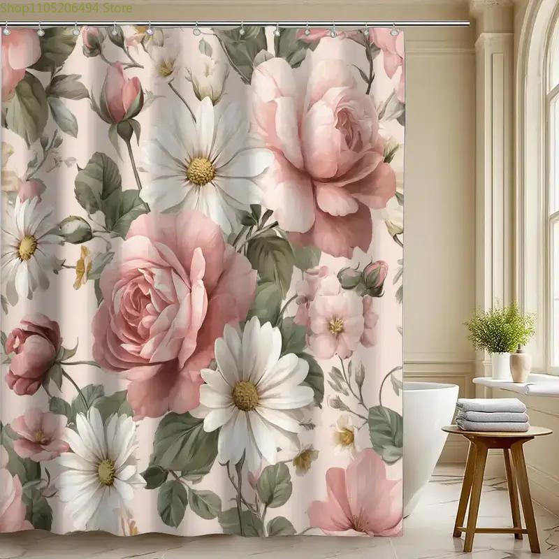 1pc Bathroom Shower Curtain, Wedding Anniversary Celebration, Anniversary Shower Curtain, Includes 12 Hooks, 70.87*70.87inch B