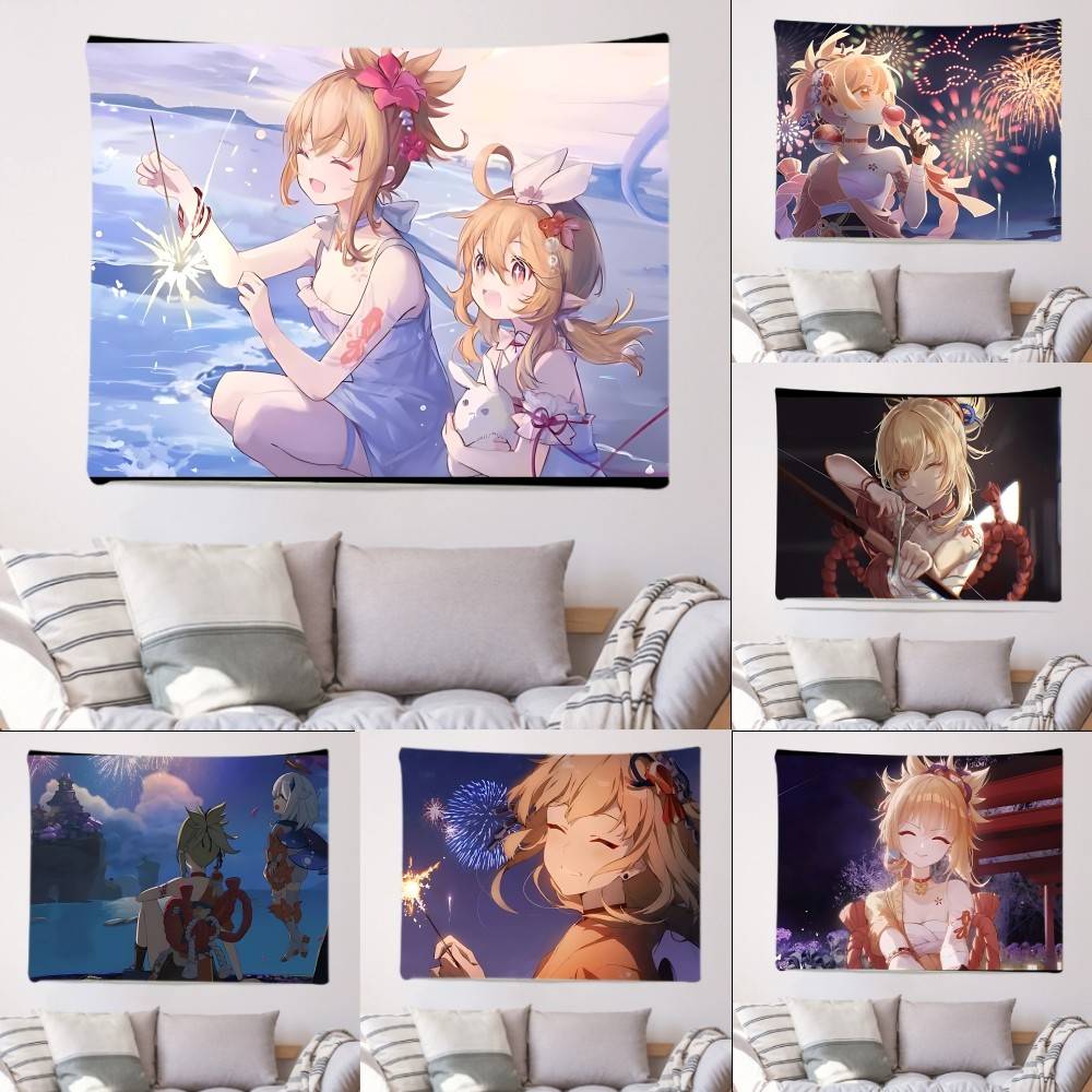 Yoimiya Genshin Impact Anime Girl Flag Flags Personalized Items Flags For Bedrooms Home Tapestry