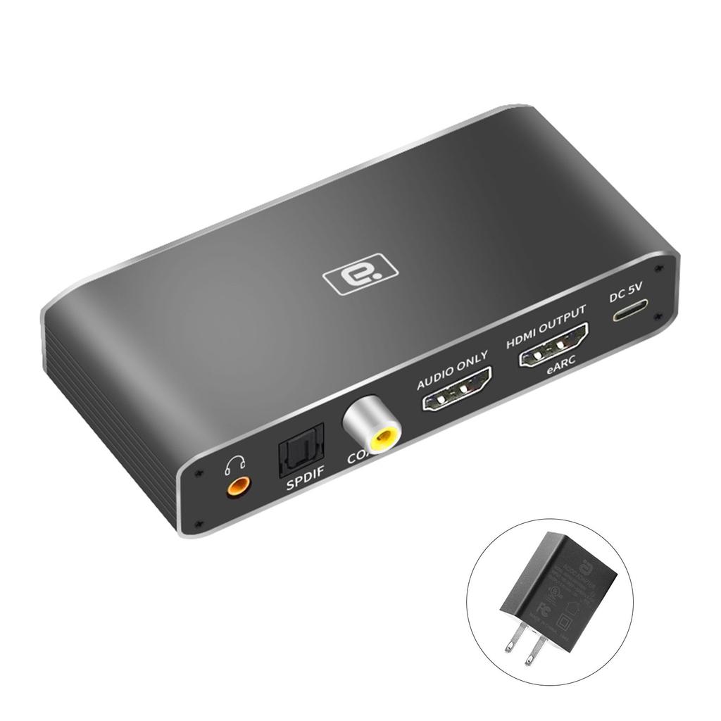 HD375 HDMI-compatible Audio Extractor eARC AUX Coaxial DAC Extractor Audio Splitter Converter For Speaker Amplifier