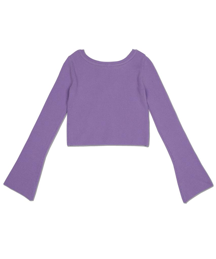 HIGH SCHOOL DISCO Wide Crop Knit Purple