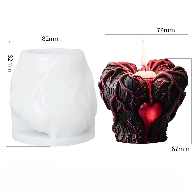 Halloween Hands hold heart scented candle silicone mold DIY horror resin decoration mill holiday