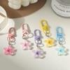 Colorful Translucent Small Flower Heart Keychain Pendant Decoration