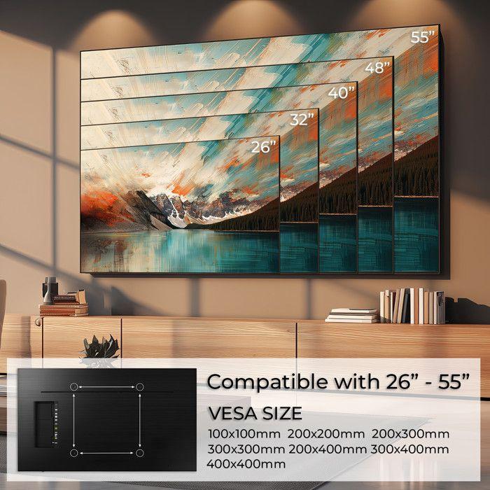 Support mural - maclean - mc-862 - universel - 26-55 pouces - inclinable - 40 kg