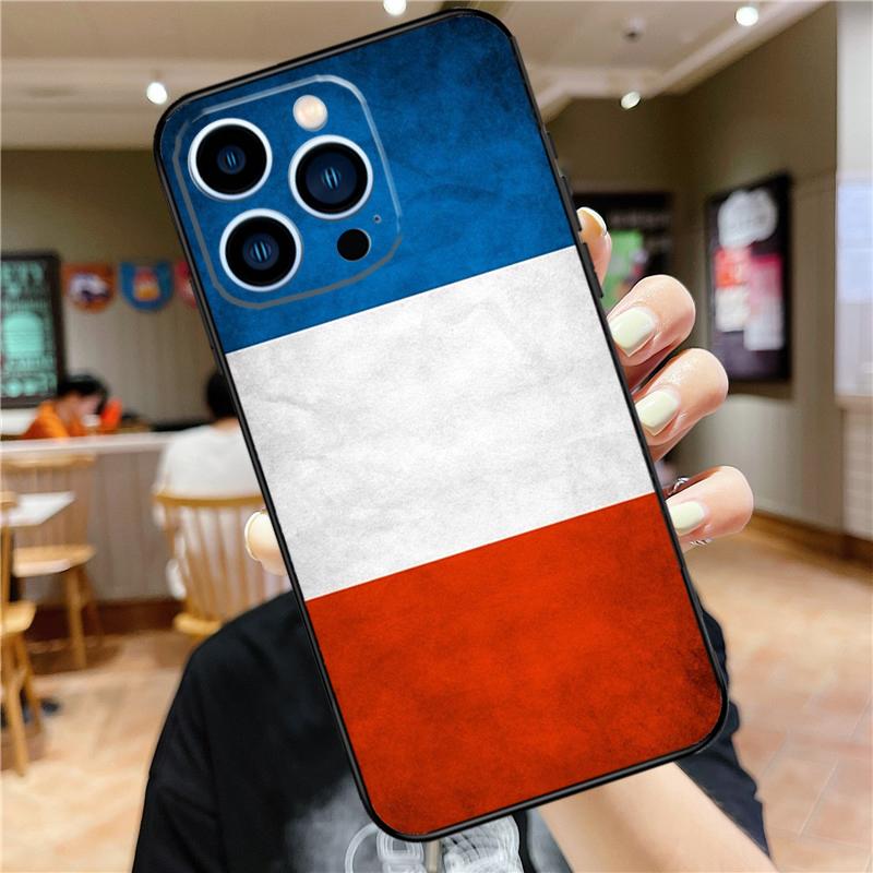 France Flag Case For iPhone 17 15 14 13 12 11 16 Pro Max Mini Plus 16e 17 Air Bumper Cover Accessories