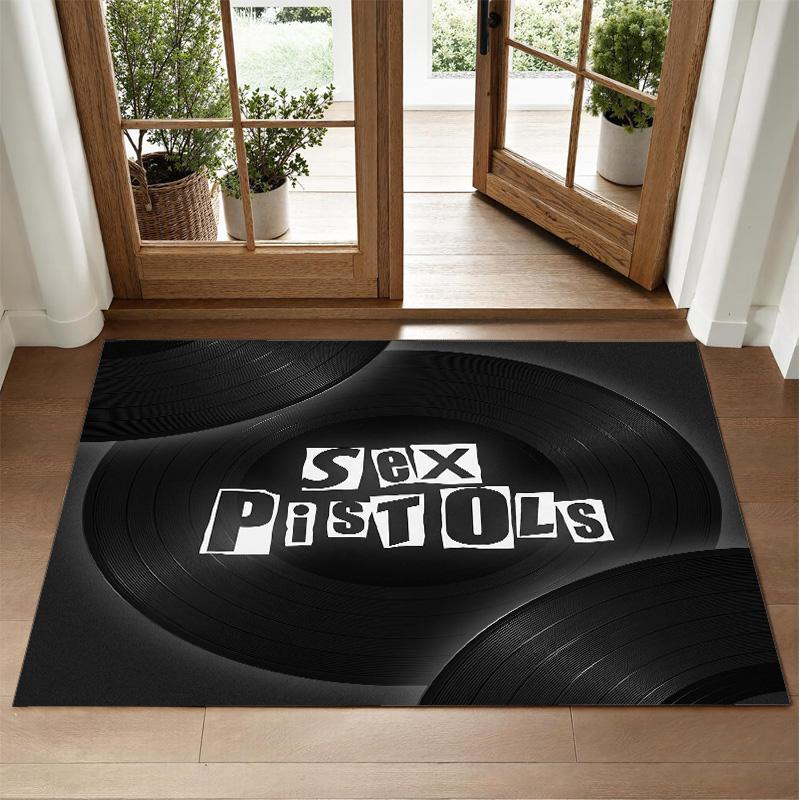 Sex Pistols Design Crystal Velvet Rug Soft Decorative Mat for Bedroom Entrance