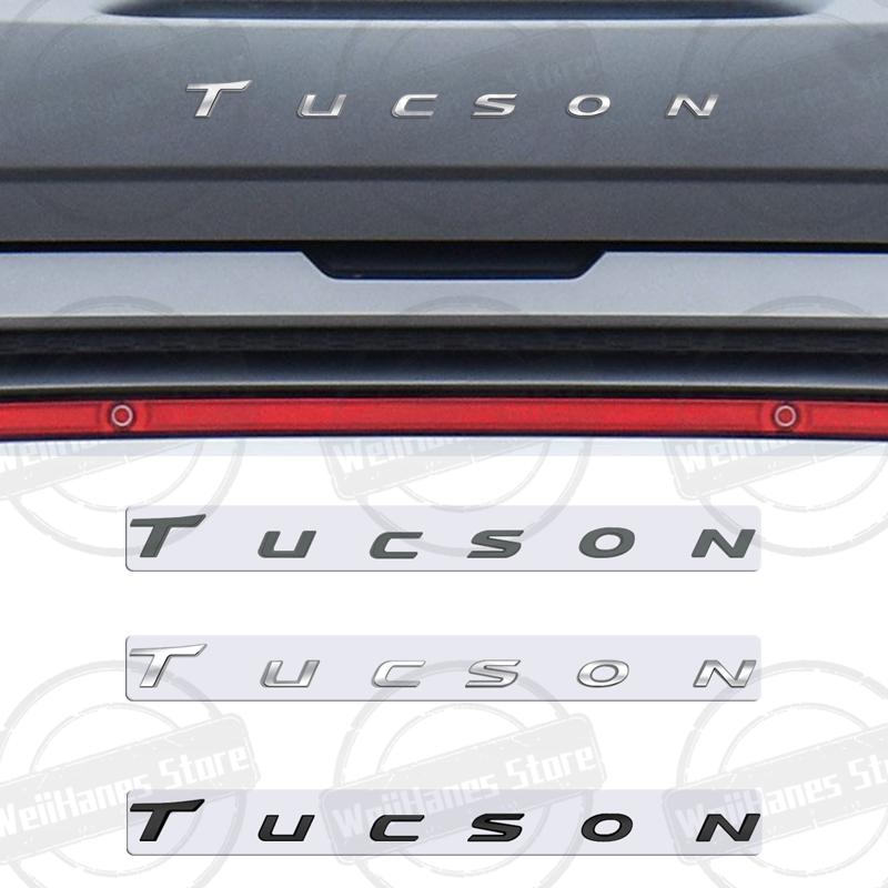 1Pc ABS 3D For Tucson Logo Front Hood Badge Letter Logo Car Rear Trunk Body Sticker Emblem Accessories
