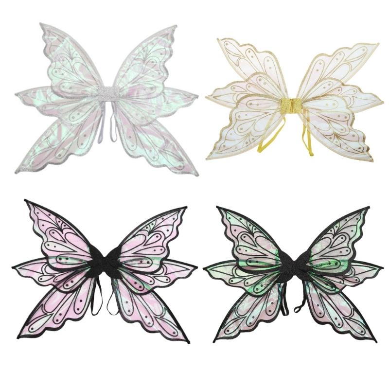 Princess Fairy Butterflies Angel Wing for Kids Girls Party Fancy Wand Carnival Costume for Halloween Cosplay