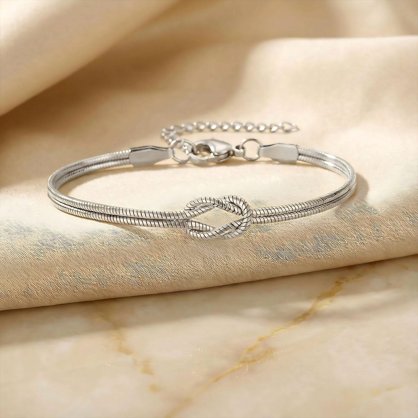 Vacuum Knot Snake Bone Bracelet Double Layer Fashion Accessories Stylish Braided Rope Wrist Jewelry