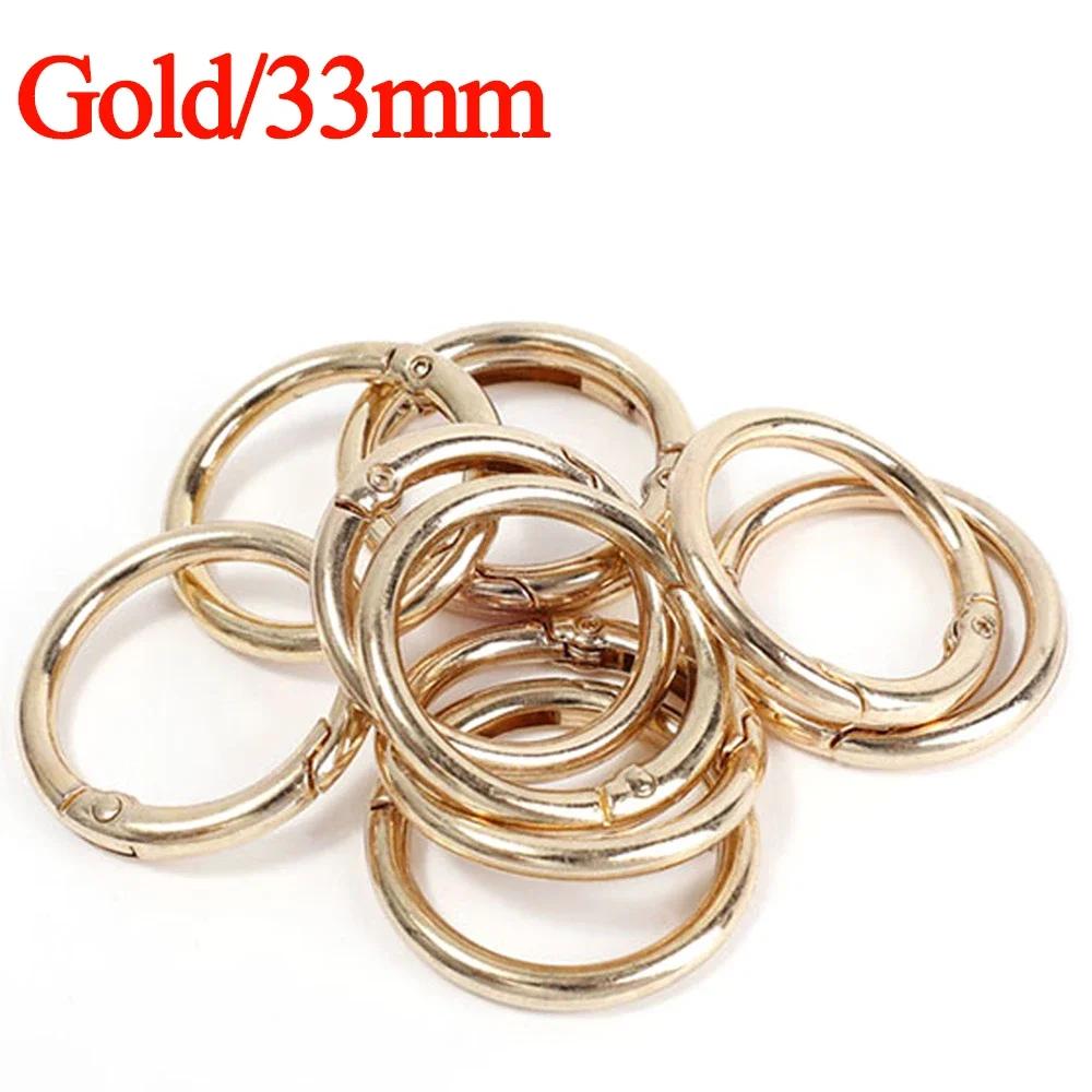 10/50pcs Metal O Ring Spring Clasps for DIY Jewelry Openable Round Carabiner Keychain Bag Clips Hook Dog Chain Buckles Connector