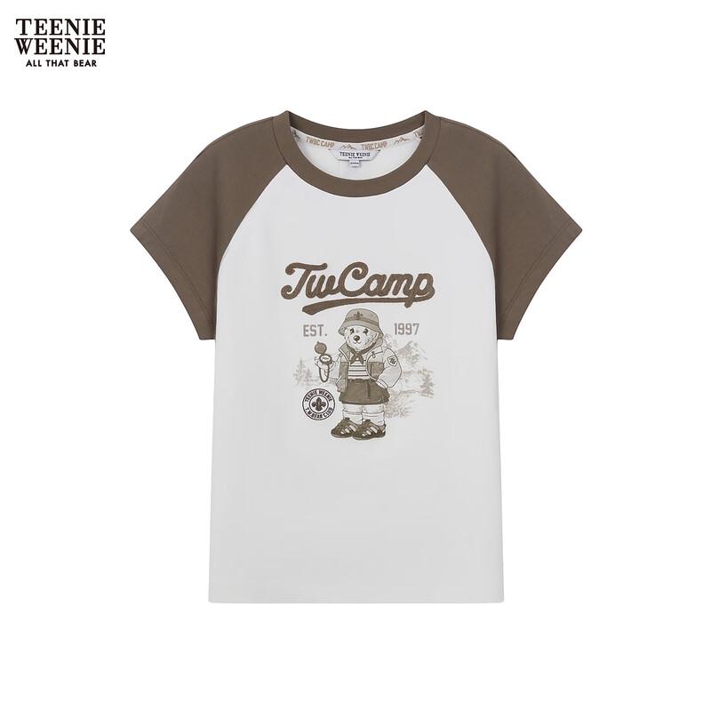 Женская футболка с буквой T от Teenie Weenie Bear L армия зеленый