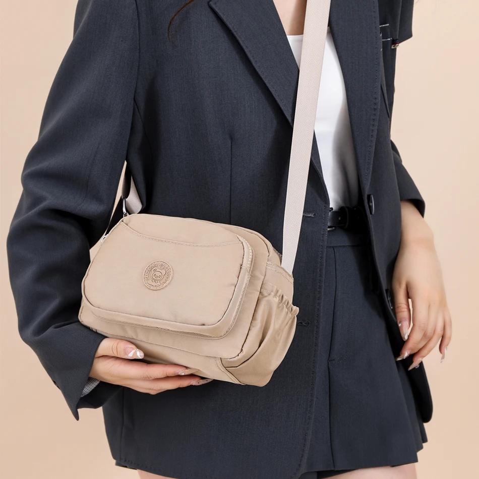 Small canvas crossbody bags for women multi-pocket bags casual shoulder bags messenger bags