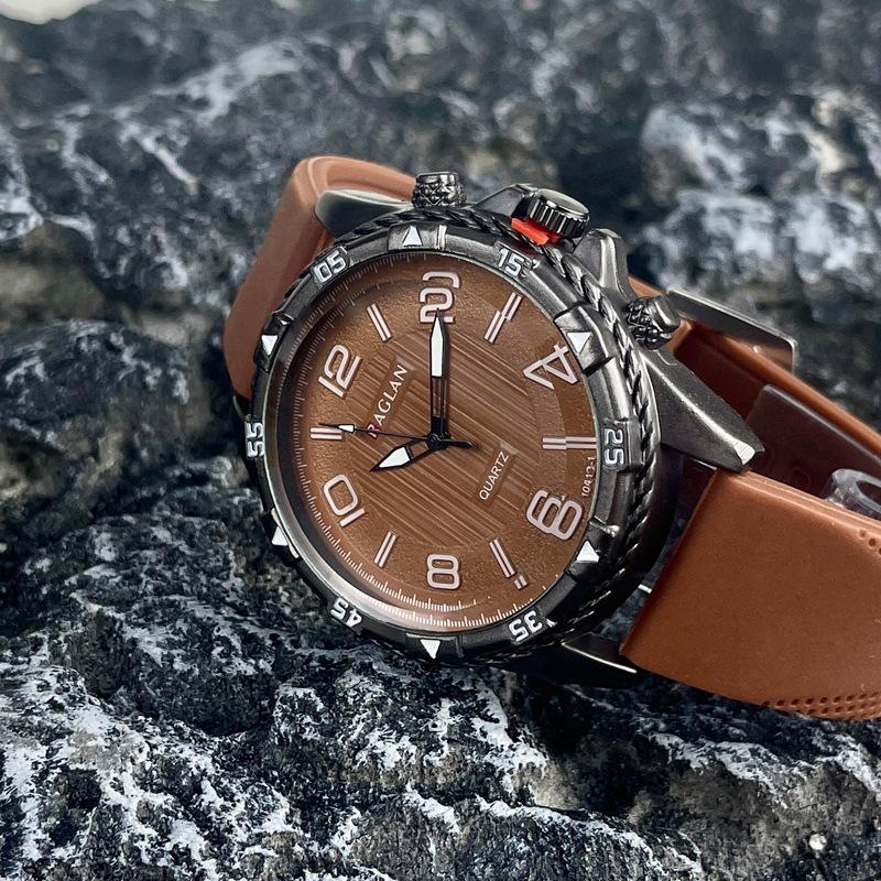 

JYL Men s Watch Cool Sports Silicone Strap Light Brown темно-алый