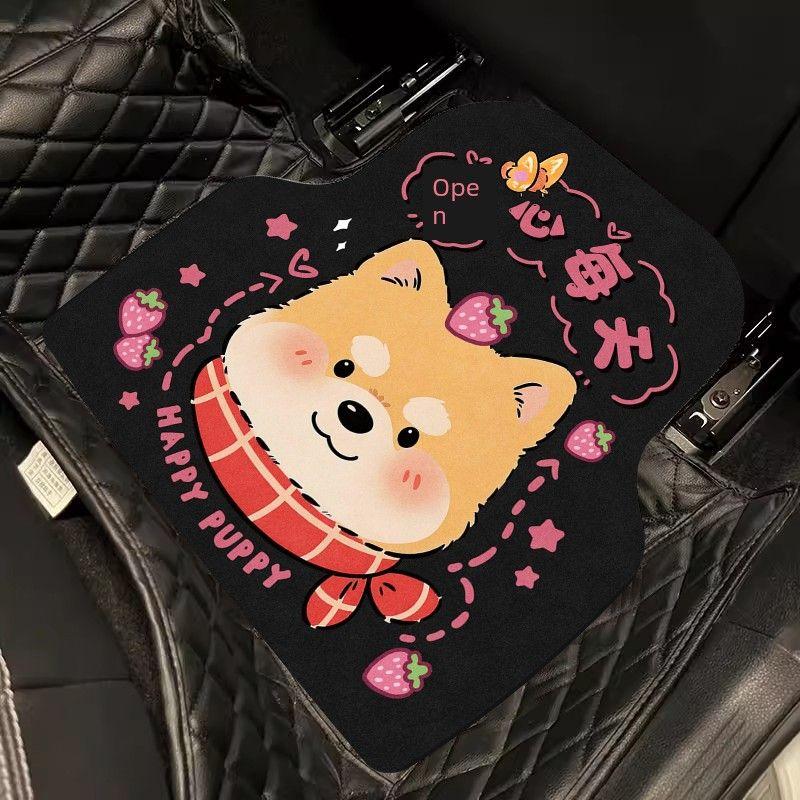 Cartoon Car Floor Mats, Diatom Mud, Universal and Cuttable, Dirt-Resistant and Water-Absorbent Mats for the Car, Anti-Slip Car Floor Mats for Girls