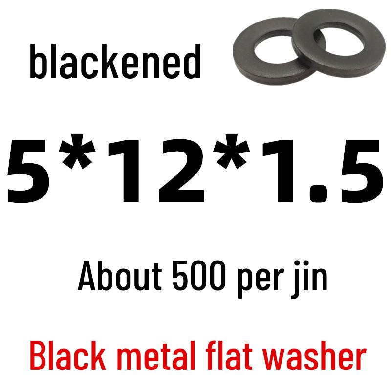 Thickened Black Iron Flat Washer for Screws, Non-standard Round Design