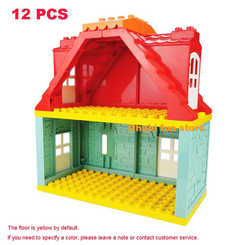 Big Building Blocks House Architecture Window Wall Roof Furniture Series Scene Accessories Assembly Children's Educational Toys