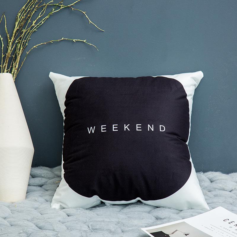 Nordic Throw Pillow Cover Plush Black and White Geometric Striped Simple Pillow Cover Sofa Cushion Cover
