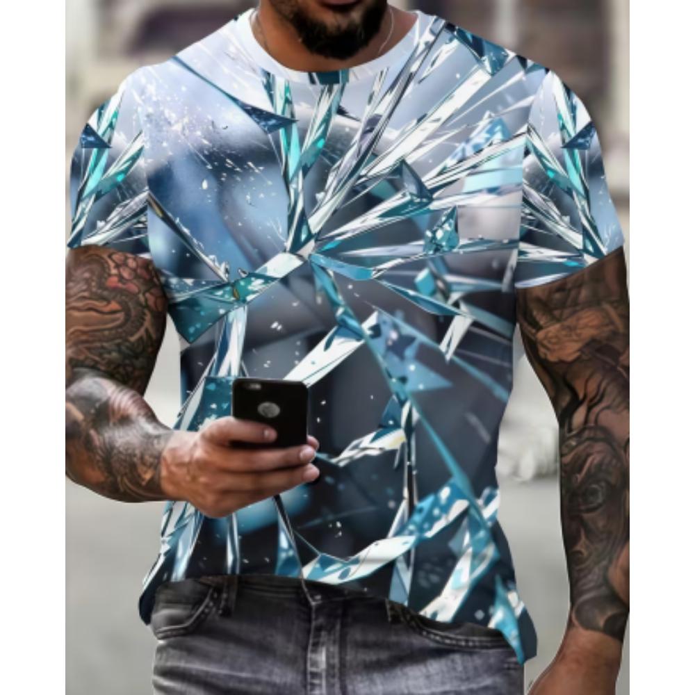 Men's Fashionable 3D Printed T-shirt, Suitable for Everyday Casual Wear.