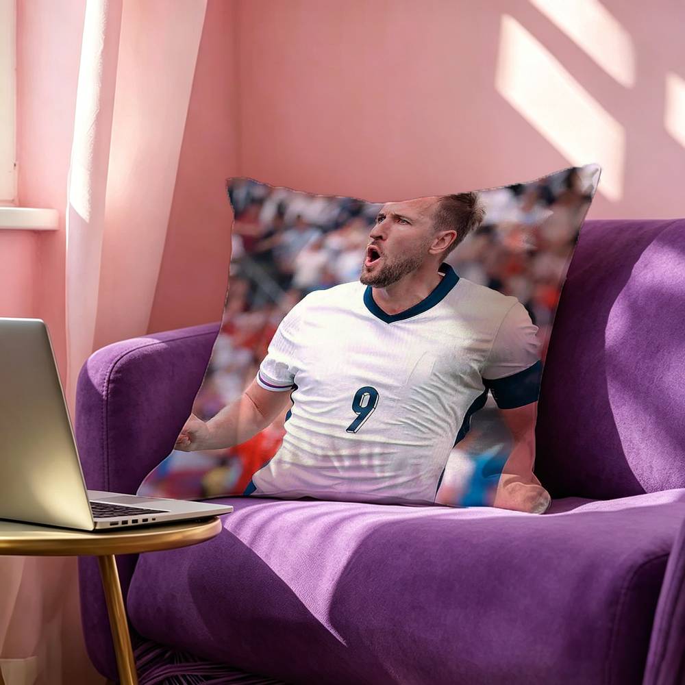 Football Star Harry Kane Pillow Case Square DoubleSided Sofa Cushion Cover Bedroom Bedside Pillow