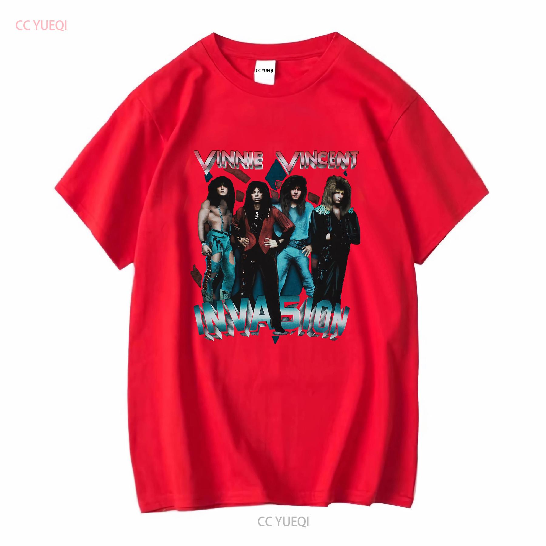 VINNIE VINCENT INVASION ALL SYSTEMS GO T shirt HA683 vintage Washed designer clothes homme Soft Unisex graphic streetwear S