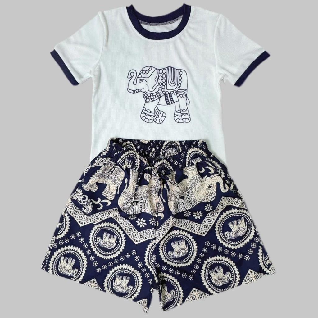 Elephant Pants Shorts Training Kickboxing Muay Thai Boxing Print Unisex Men Women Quick Dry Martial Art Boxer Kid Fighting Fitness Workout One size