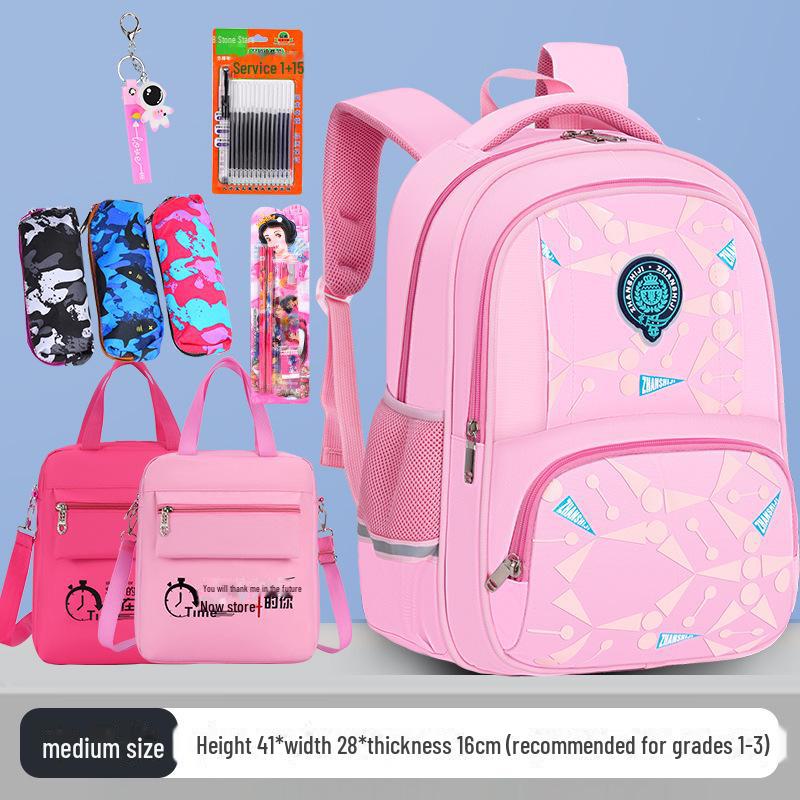 Stilvoller Wasserdichter Leichter Rucksack für Kinder, Klassen 1-6, mit Rückenschutz und Strapazierfähigem Verschleißfestem Design