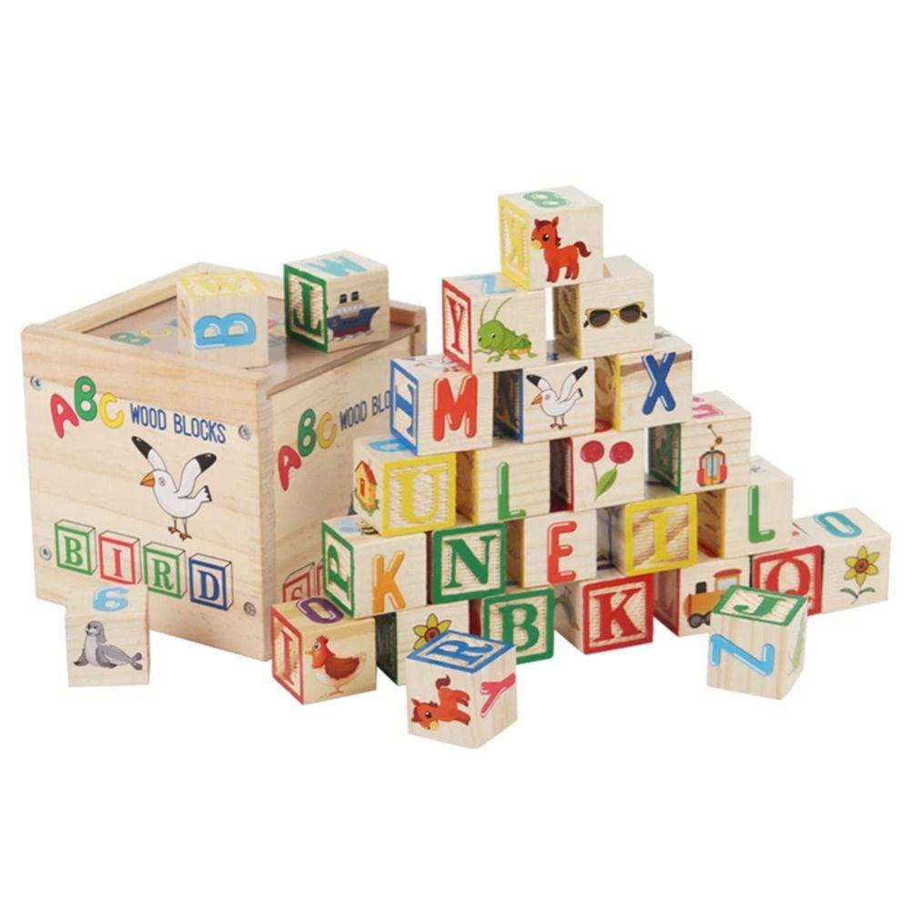 Cognition Learning Wooden Building Blocks Early Education Number Stacking Blocks Teaching Aids