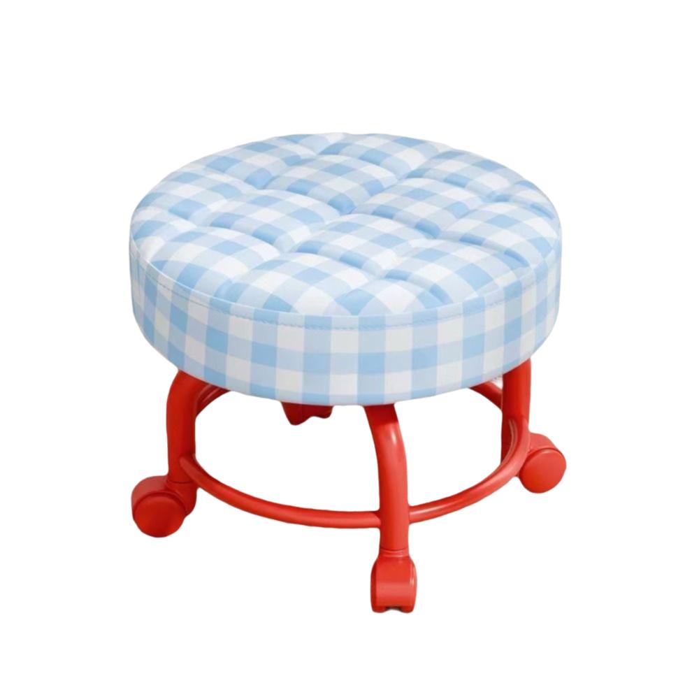 Height Weight Capacity Round Stool With Wheels Rolling Pulley Chair  Baby Walker Area синий