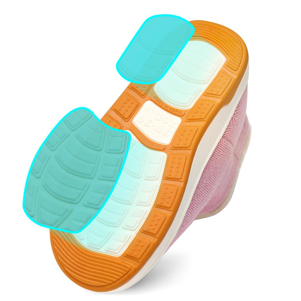 Winter Women Cotton Slippers Plush Warm Thick Bottom Slides Breathable Soft Non-slip Slippers Indoor Outdoor Men Casual Slippers