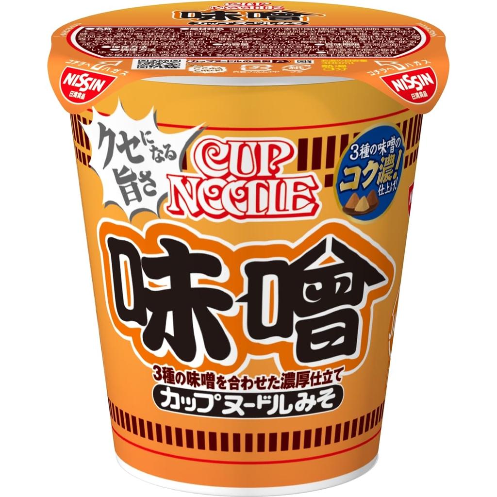 Nissin Cup Noodles Miso [Reichhaltiger Geschmack aus einer Kombination von drei Misosorten], 82g x 20 Packungen