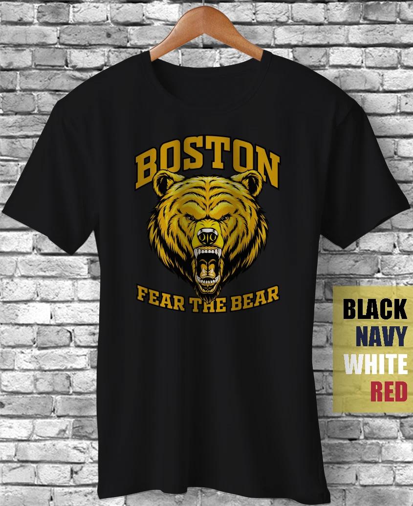 Fear The Bear Boston Hockey Fans Ice Skating Lover Funny Gift Unisex T-Shirt M