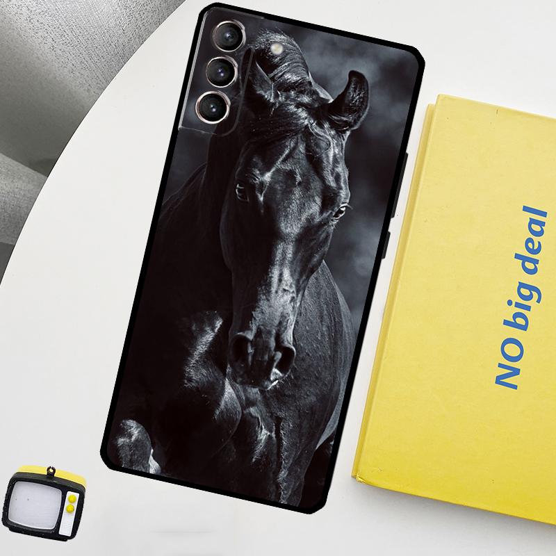

Beautiful Black Horse Phone Case For Samsung Galaxy S25 S26 Ultra S20 S21 S22 S23 Plus S10 S25 FE S24 Ultra Cover Galaxy S20 Plus