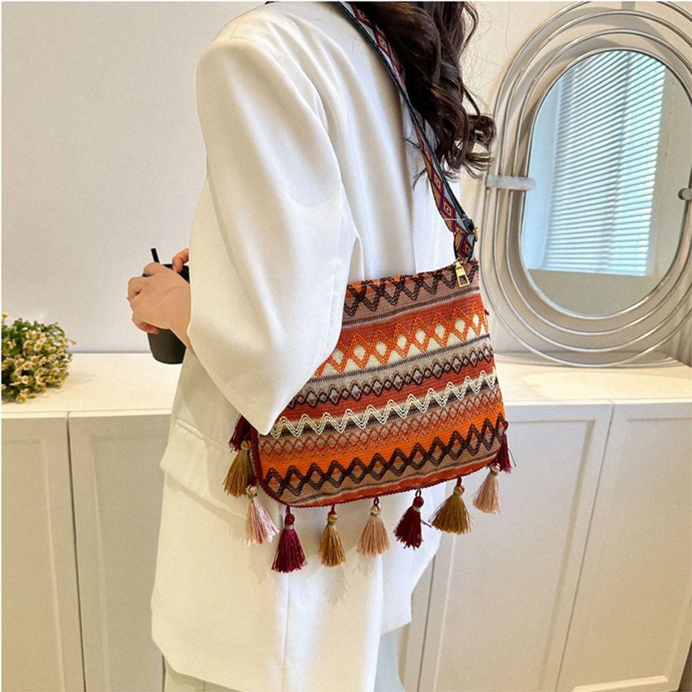 Tassel Fringe Shoulder Bag Large Capacity Bohemian Shoulder Bag  Outdoor