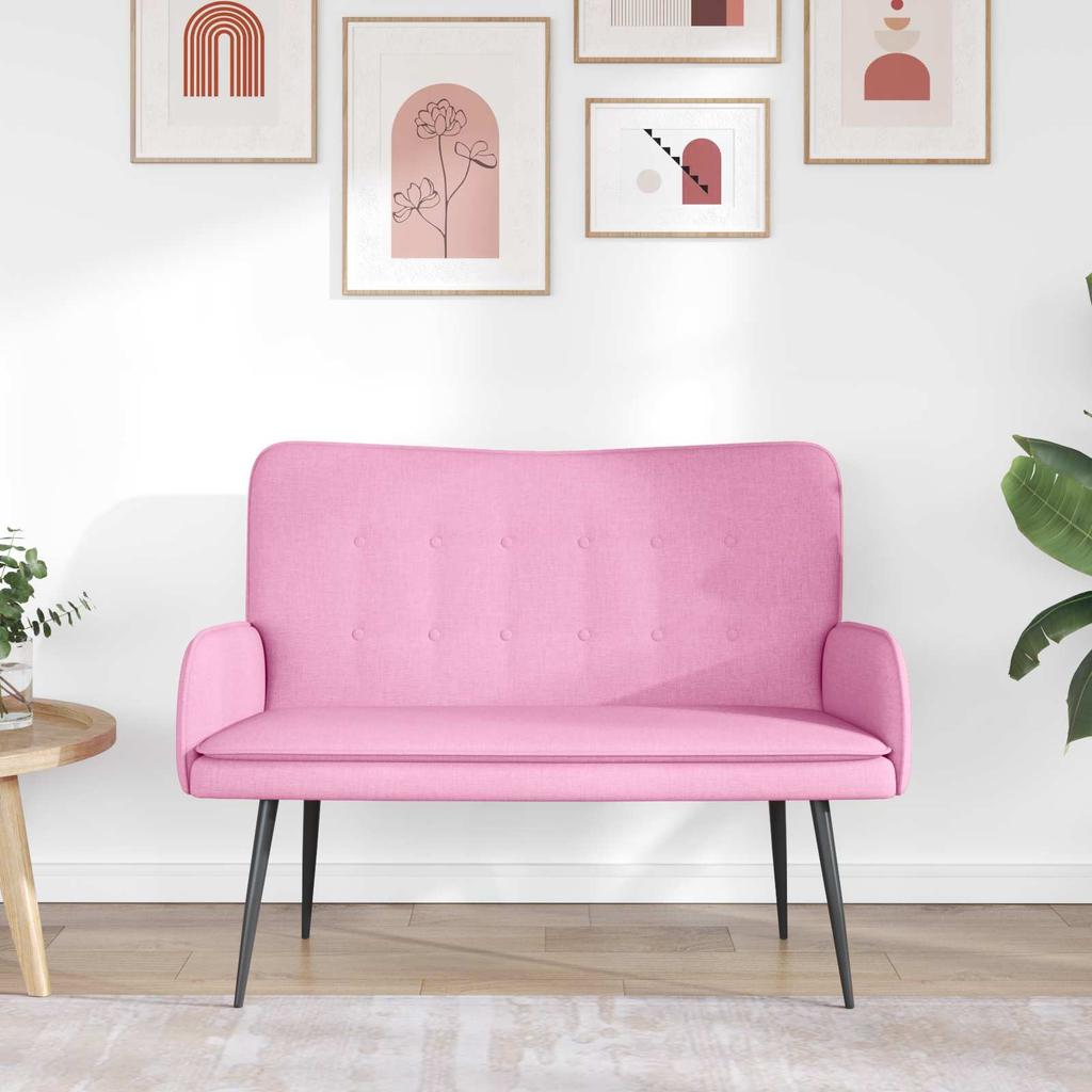 2 Seater Sofa Pink 115 X 61 X 87 Cm Fabric