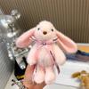 Cute Long Ear Bunny Keychain Plush Pendant Soft Rabbit Stuffed Doll Kawaii Plushie Bag Charm Toy Key Ring Gift for Women Girls