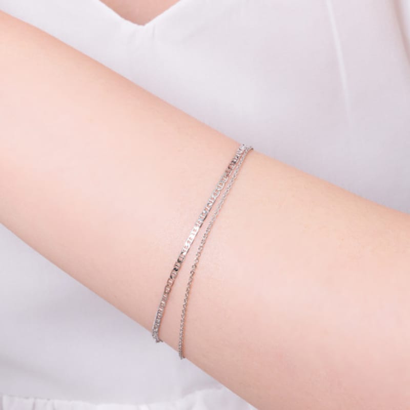 ELLE Jewelry Double Chain Layered Bracelet ELBRBB108