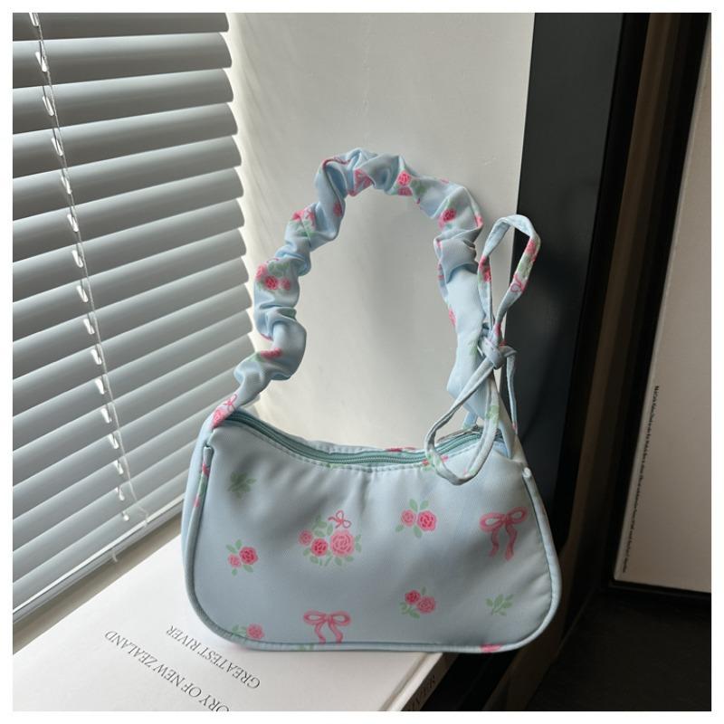 Underarm bag Women's bag Small floral messenger bag New niche versatile messenger bag Folded shoulder bag