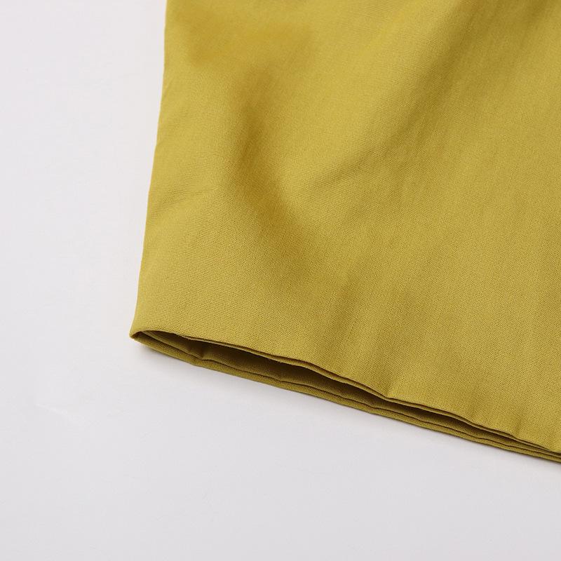 Spring 2025 Women's Square Neck Spliced Puff Sleeve Crop Top