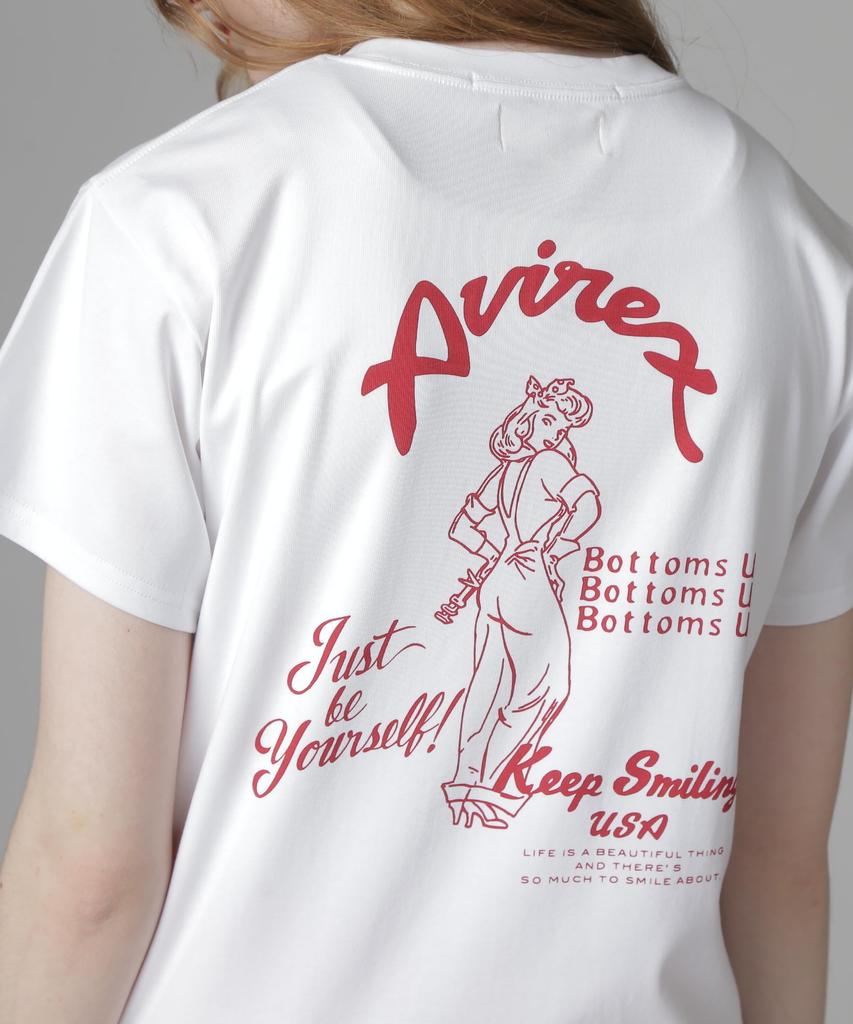 AVIREX PINUP GIRL Size T-SHIRT, Women's, M, 030, White, 783-5235604