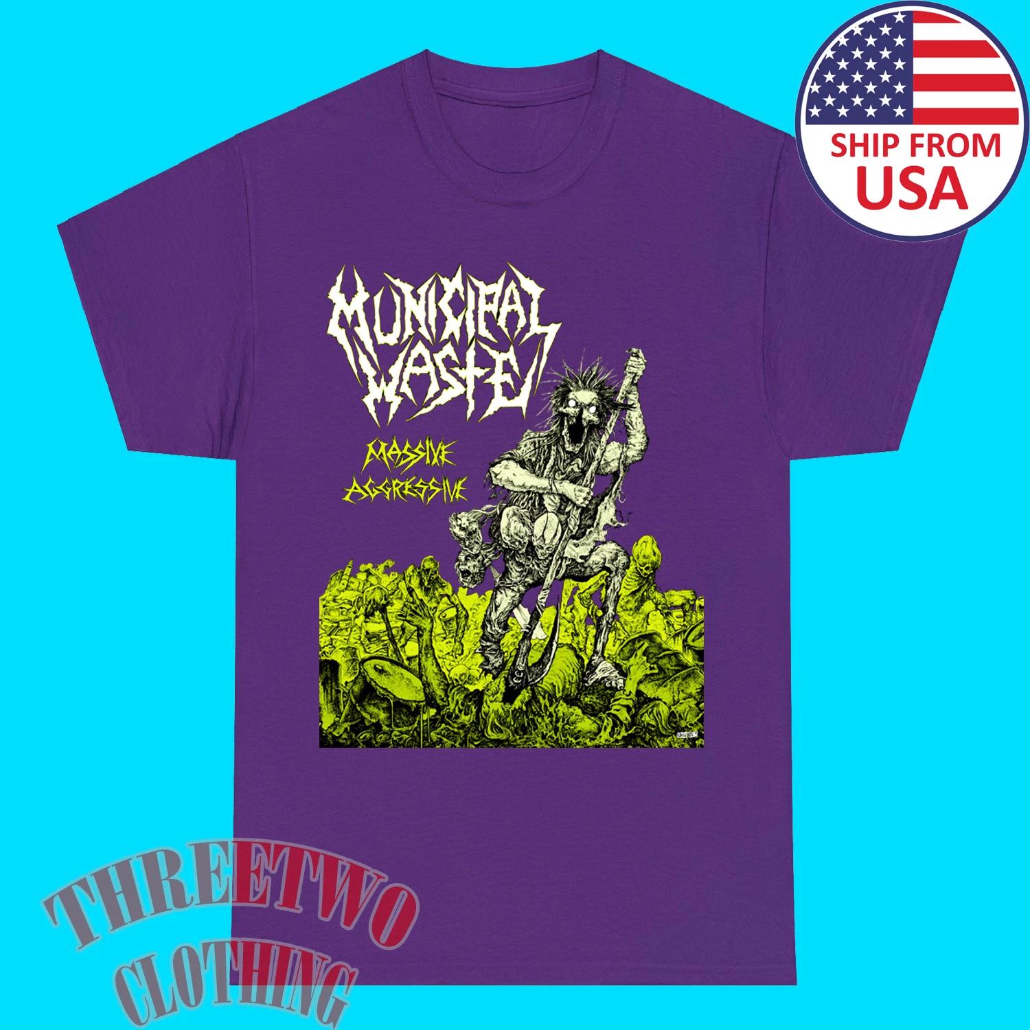 Men s and Women s T-shirts Municipal Waste Massive Agressive L