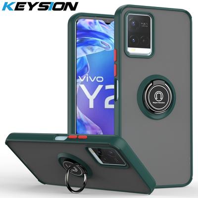 KEYSION Custodia opaca di moda per VIVO Y21 T Y21S Y33S Y33T Anello trasparente copertura antiurto per telefono per VIVO Y11 Y12 Y15 Y17