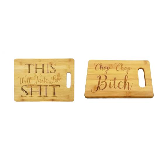 Personalized Cutting Boards Funny Chopping Board Bamboo Engraved Charcuterie Board with Initials Wood Cheese Board Humor Dirty Xmas Gift for Friends