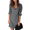 Women's Fashion Deep V-Neck Sexy Color Peplum Casual Dresses