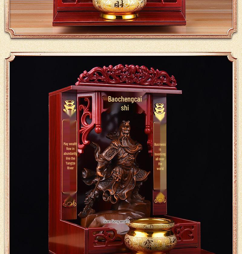 Guan Gong God of Wealth Statue - Attracts Prosperity, Worship Niche Decor.